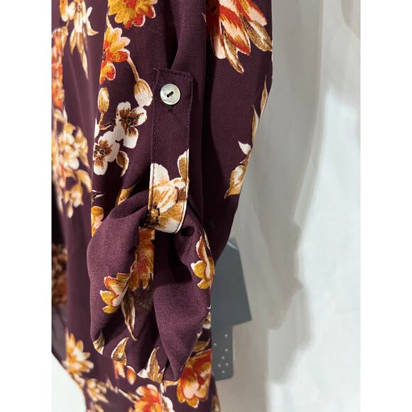 Daniel Rainn Top Koda Split Neck Floral Blouse Women's Size Small Petite NEW - Picture 5 of 10